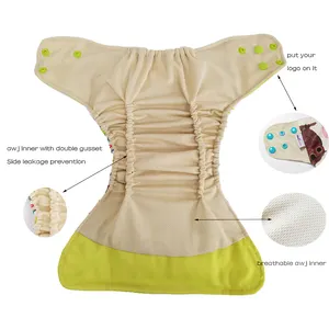 Free Sample Wholesale OEM Reusable Baby Diaper Washable Pocket Baby Cloth Diapers With Insert