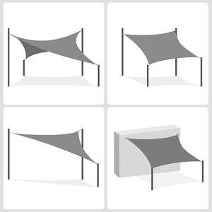 Voile d'ombrage rectangulaire imperméable en polyester 4m x 4m avec protection UV à 98% en polyester pour patio extérieur et jardin - Product Image 6