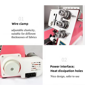 Máquina de coser overlock doméstica de 4 hilos, industrial, de doble aguja, con pie de arrastre, para ribetear prendas de punto - Product Image 3