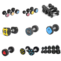 Pesas libres Equipo de fitness negro Mancuernas de PU de agarre inoxidable de 10 lados para entrenamiento