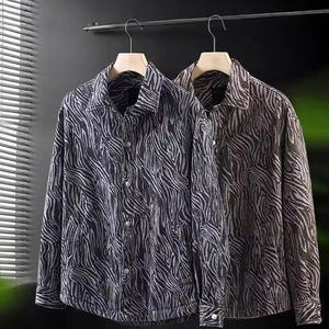 <span class=keywords><strong>Camicia</strong></span> Vintage a maniche lunghe da <span class=keywords><strong>uomo</strong></span> Top Casual in cotone Denim a righe - Product Image 1