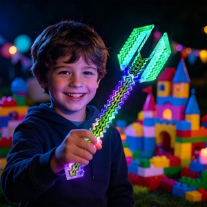 Nuevo Juguete de Sable de Luz para Niños Famoso en Internet - Espada Láser Brillante de Doble Cabeza, Silenciosa y Genial para Niños, Juguete de Cuchillo para el Juego <span class=keywords><strong>Minecraft</strong></span> - Product Image 3