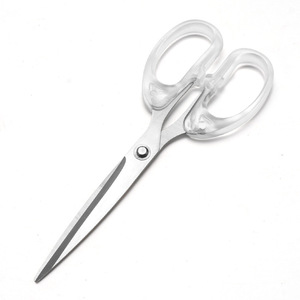 Ciseaux de bureau Idy, petits, 160 mm, en acier inoxydable, manche transparent, pour la découpe de papier, la conception graphique - Product Image 1