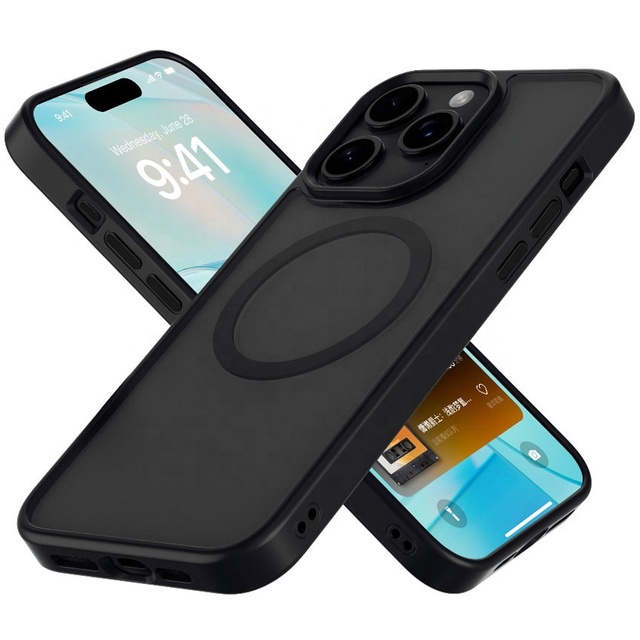 New Translucent Matte Frosted TPU+PC+Alloy+Magnetic Shockproof & Waterproof Mobile Phone Case for 12-16 Series Skin Feel