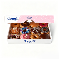 Boîte à donuts pliable transparente en gros avec fenêtre, personnalisable, en carton, pour l'emballage de desserts de boulangerie