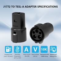 Adaptateur de charge portable OEM HL EV-ATE1 pour véhicule électrique SAE J1772 Type 1 vers Tesl-a 80A 250V IP54 Chargeur de véhicule électrique