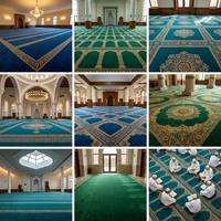 Tapis tissé à la machine Bocai à poils longs pour mosquée, imprimé sur mesure, ignifuge, vente en gros, exporté en Égypte et en Turquie