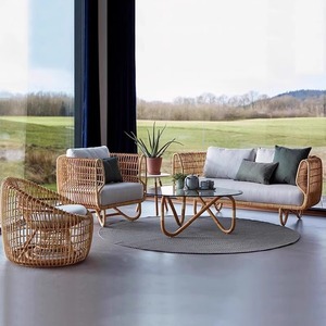 Ensemble de canapés en rotin pour l'extérieur, mobilier de jardin, cadre en alliage d'aluminium imperméable, ensemble de salon de patio avec tissage connecté - Product Image 1