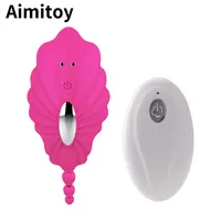 Aimitoy kadın vajina klitoris stimülatörü masaj giyilebilir çift külot vibratör titreşimli kelebek vibratör külot uzaktan kumanda ile