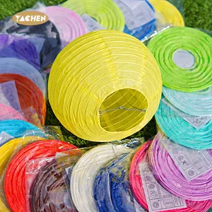 YACHEN Wholesale Custom 4 To 24 Inch Round Colorful Decorative Chinese Hanging Paper Lanterns For Home Party Decoration