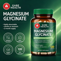 Complément de glycinate de magnésium en gros, hautement absorbable, formule douce, 120 capsules pour adultes, énergie musculaire, OEM