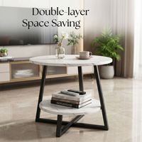 Tables d'appoint modernes en acier inoxydable double couche pour canapé et chevet, portables et écologiques, vente en gros transfrontalière
