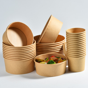 Vente directe d'usine, gobelet à soupe en papier kraft blanc, bol à nouilles personnalisé, bol à soupe jetable, bol à <span class=keywords><strong>poke</strong></span>, récipient alimentaire à <span class=keywords><strong>emporter</strong></span> - Product Image 3