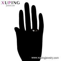 Bague en acier inoxydable 16149 Xu Ping Jewelry Star Smile Face Diamond Rose Gold Superimposed Double Ring