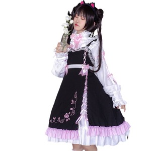 Lolita Dress Rose Lovers Embroidered JSK Plus Size Spring 2023 Strap Style Solid Color Polyester Fiber Cosplay Costume - Product Image 5