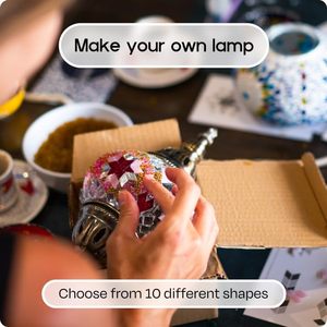 Kit de Fabricación de Lámpara de Mesa Estilo <span class=keywords><strong>Aladdin</strong></span> con Mosaico Turco DIY, Lámpara de Noche de Cristal Colorido con Base de Bronce Antiguo - Product Image 2