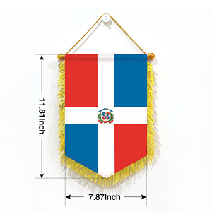 ธงชาติสาธารณรัฐโดมินิกันขนาดเล็ก 20x30 ซม. สำหรับตกแต่งผนังรถยนต์ ของตกแต่งขนาดเล็กสำหรับแขวน - Product Image 1