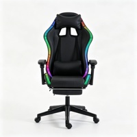 Silla de Juego Giratoria de Cuero PU Personalizada, OEM ODM, Estilo Ergonómico de Carreras con Soporte Lumbar, Luz RGB, Venta al Por Mayor, Pedidos al Por Mayor