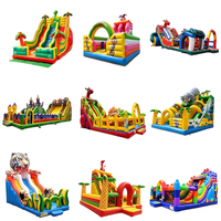 Château gonflable avec trampoline et toboggan pour enfants, idéal pour les événements scolaires, les fêtes et la location commerciale - Direct Usine