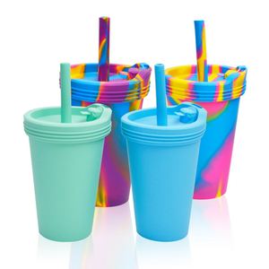 Gobelet à vin et bière en silicone incassable sans BPA de 16 oz avec couvercles et pailles pour boissons froides et chaudes – Offre spéciale - Product Image 1