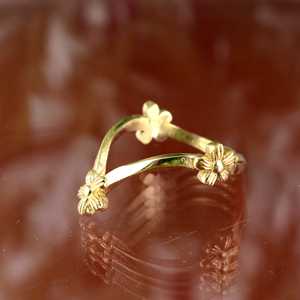 Nouvelle Arrivée Bague en Laiton Plaqué Or 18 carats pour Femme, Motif Floral Bohème Chevron, Bague Fine en Forme de V pour Vente en Gros/OEM/ODM - Product Image 3