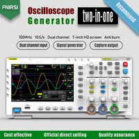 Oscilloscope Numérique FNIRSI 1014D 100 MHz 2 Canaux, Taux d'Échantillonnage en Temps Réel 1 GSa/s, Connectivité Hôte et Périphérique USB, Écran 7 Pouces