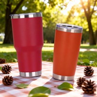 Gobelet personnalisé avec logo imprimé, tasses de 20 oz, mug à café à double paroi isolé, gobelet sous vide avec revêtement en poudre, gobelet en acier inoxydable