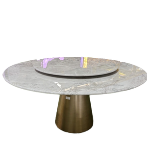 Độc Đáo Tự Nhiên Veining Sang Trọng Và Sang Trọng Đánh Bóng Taj Mahal Thạch Anh Tùy Chỉnh Slate <span class=keywords><strong>Top</strong></span> Ăn Bàn Tròn Cho Nhà - Product Image 1