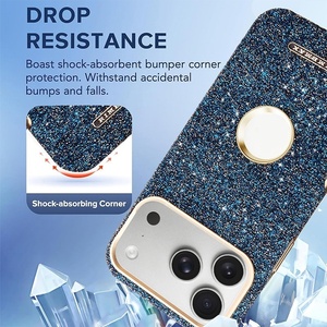 Funda Magnética para Teléfono con Diamantes Brillantes para iPhone 17 16 15 14 13 12 Pro Max 17 Air, Marco Plateado, Protectora - Product Image 4