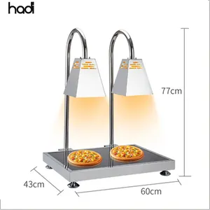 Hadi hai đầu điện hồng ngoại nóng thép không gỉ 304 sưởi ấm đèn cho tự chọn thực phẩm nóng lên cho nhà hàng khách sạn