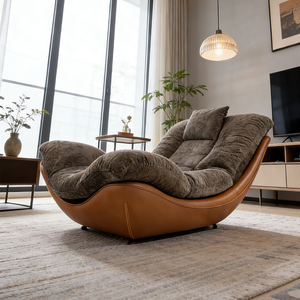 Sillón de Salón de Tela de Lujo Moderno, Sillón de Tela Afelpada, Sofá Perezoso Tapizado para Sala de Estar, Muebles para el Hogar - Product Image 3