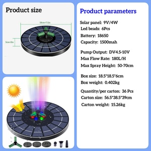<span class=keywords><strong>Fontaine</strong></span> <span class=keywords><strong>solaire</strong></span> OTHC-036L, fabrication directe d'usine, OEM/ODM, lumières LED colorées, <span class=keywords><strong>batterie</strong></span> intégrée, <span class=keywords><strong>pompe</strong></span> rechargeable pour extérieur - Product Image 6