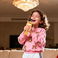 Boîte à karaoké sans fil rechargeable pour enfants, design ours omnidirectionnel, port USB Type C TF, poignée pour chanter n'importe où