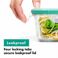 Ensemble de récipients de stockage de nourriture en verre transparent de 960ml avec couvercle, sans BPA, lavable au lave-vaisselle, au micro-ondes et au congélateur