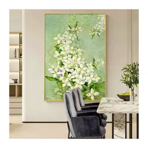 Modern orkide dans kız beyaz çiçek posteri baskı duvar sanatı haddelenmiş oturma odası yemek otel spa balo salonu için tuval boyama