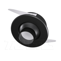 Mini spot lumineux rond en Aluminium, argenté, noir, taille 40mm, 3w