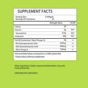 Vente en gros OEM : Complément alimentaire EPA DHA pour la santé cardiaque, cérébrale et du système immunitaire, capsules molles d'huile de poisson oméga 3 des grands fonds marins pour adultes - Product Image 6