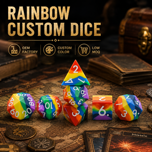 Ensemble de dés polyédriques en silicone mdn avec emballage personnalisé couleur arc-en-ciel rpg dés tranchants mdn 7 pièces dés pour donjons <span class=keywords><strong>et</strong></span> dragons - Product Image 3