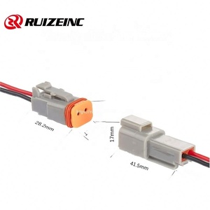 Deutsch DT 2 pines macho hembra conector impermeable Pigtails 1 1 18AWG 15CM arnés de cableado de faros de coche automóviles - Product Image 2