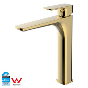Grifo de lavabo monomando de latón macizo con caño largo y arco alto, montado en cubierta, con válvula de cerámica - Product Image 2