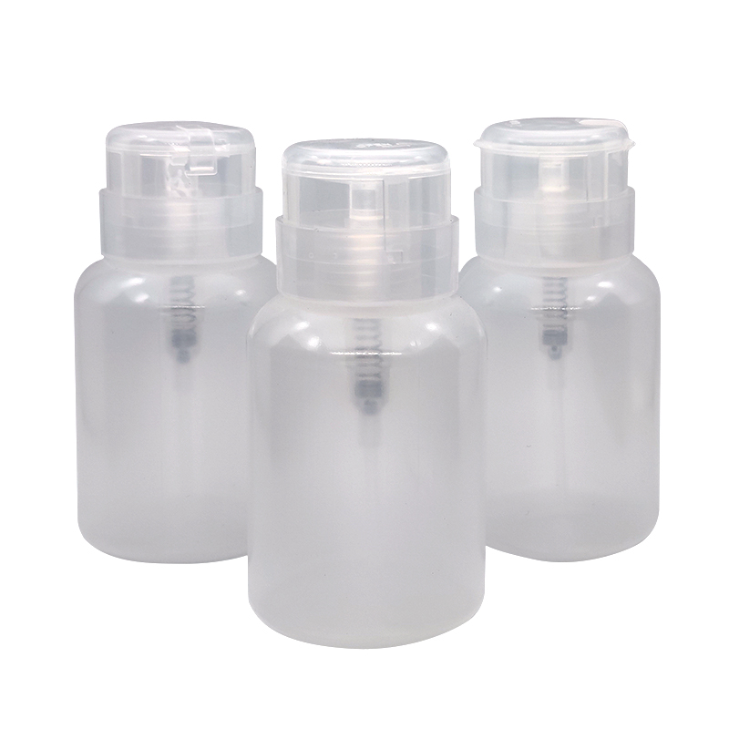250 ML Empty Push Tool Dispenser Lockable Container Oil Makeup Alcohol Cleaner Liquid Art Nail Press Pump Polish Bottle Remover