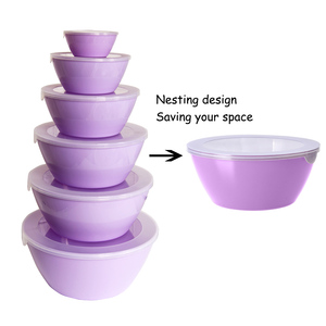 Ensemble de saladiers en plastique <span class=keywords><strong>pour</strong></span> bébé avec couvercle <span class=keywords><strong>pour</strong></span> la cuisson de la <span class=keywords><strong>salade</strong></span>, le service de la <span class=keywords><strong>salade</strong></span>, la soupe et le stockage des fruits. - Product Image 6