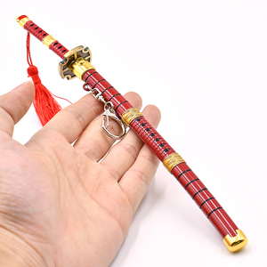 Stock de fábrica Anime Swordman Zoro Katana <span class=keywords><strong>Kitetsu</strong></span> III modelo llavero Pop-up Scabbard Metal Anime espada llavero vacaciones juguete regalo - Product Image 4