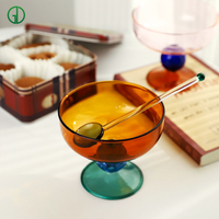 Bol à glace en verre coloré résistant à la chaleur, style japonais mignon, pour yaourt, soupe, fruits, vaisselle pour la maison