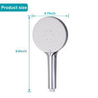 Pommeau de Douche Haute Pression en ABS à Grand Panneau, 3 Modes Pluie, Doux Silicone, Auto-Nettoyant, pour Usage en Appartement - Vente en Gros