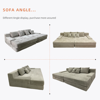 Sofá Modular de Espuma sin Estructura, Enrollable, Comprimido al Vacío, Sofá de Pana, Muebles de Espuma, Sofá Comprimido