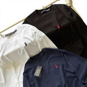 Nuova T-shirt Ralph RL Autunno 2025 in Cotone Traspirante con Ricamo, Maniche Lunghe e Collo Tondo per Uomo e <span class=keywords><strong>Donna</strong></span> - Product Image 1