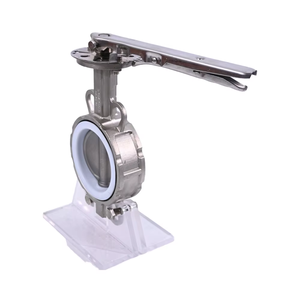 โรงงานจีน ราคาดีที่สุด ผลิตตามสั่ง ซีล PTFE แบบหนีบสแตนเลส ทนอุณหภูมิสูง ทนสารเคมี D71F-16P วาล์วผีเสื้อแบบ Low Butterfl - Product Image 1