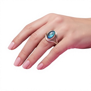 Natural Blue Labradorite Premium 925 Sterling Silver Engagement Wedding Rings Crafted for Timeless Elegance and Everyday Wear - Product Image 1
