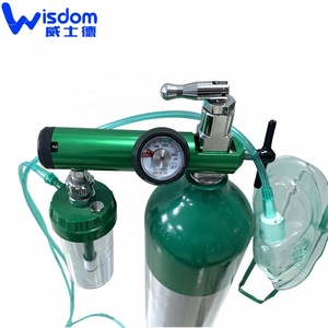 Bouteille d'oxygène médicale portable en aluminium <span class=keywords><strong>de</strong></span> 4,55 L avec valve CGA870, régulateur à index <span class=keywords><strong>de</strong></span> broche, humidificateur, <span class=keywords><strong>sac</strong></span> <span class=keywords><strong>de</strong></span> transport et chariot - Product Image 2